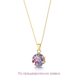 Позлатен медальон, кръг, Виолетова Омая