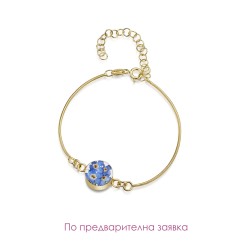 Гривна, позлатена оплетка, кръг, Незабравка
