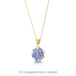 Позлатен медальон, кръг, Незабравка