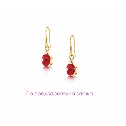 Позлатени обици, висулки, капка, Мак