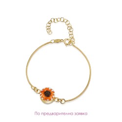 Гривна, позлатена оплетка, кръг, Слънчоглед